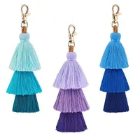 3Pcs Colorful Tassel Keychain Handmade Boho Keychain Personalized Bag Charm Tassel Keychain for Women
