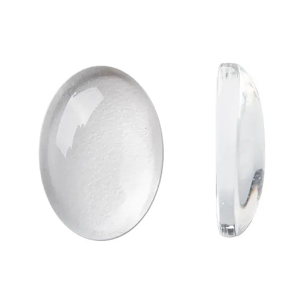 (Old Sku: GGLA-G010)Transparent Oval Glass Cabochons