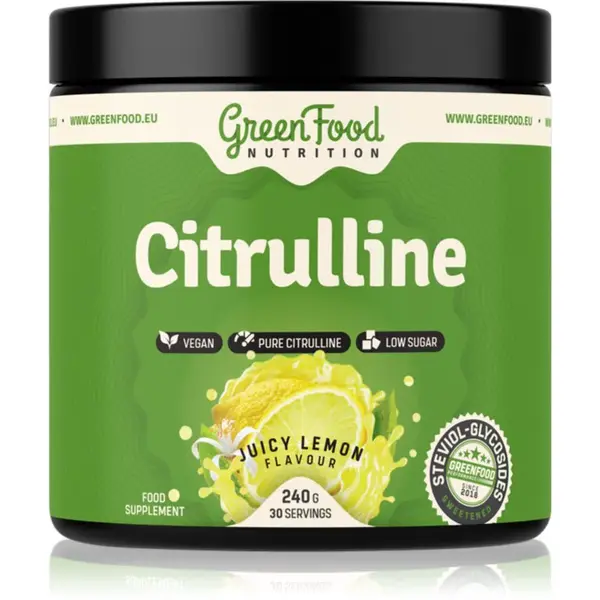 GreenFood Nutrition Citrulline podpora športového výkonu príchuť Juicy Lemon 240 g