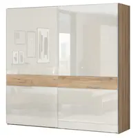 Široká skříň posuvná 2d hagop-ořech pacifik/béžová - základní