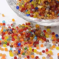 12/0 Transparent Colors Frosted Round Glass Seed Beads