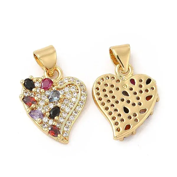 Brass Micro Pave Cubic Zirconia Pendants