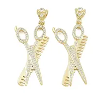 Brass Micro Pave Cubic Zirconia Pendants