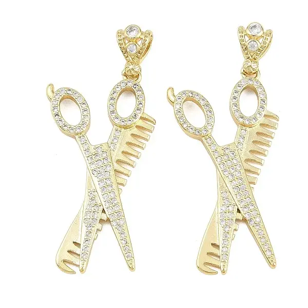 Brass Micro Pave Cubic Zirconia Pendants