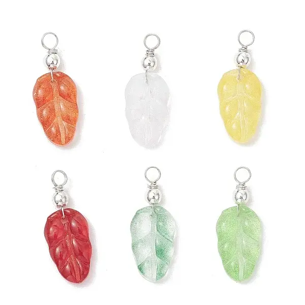 Gradient Color Baking Paint Glass Pendants