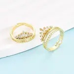 Brass Micro Pave Cubic Zirconia Cuff Rings for Women