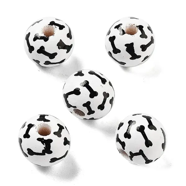 Dog Theme Wood Beads