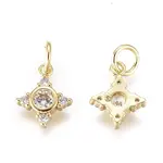 Brass Micro Pave Cubic Zirconia Charms