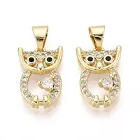 Brass Micro Pave Cubic Zirconia Pendants