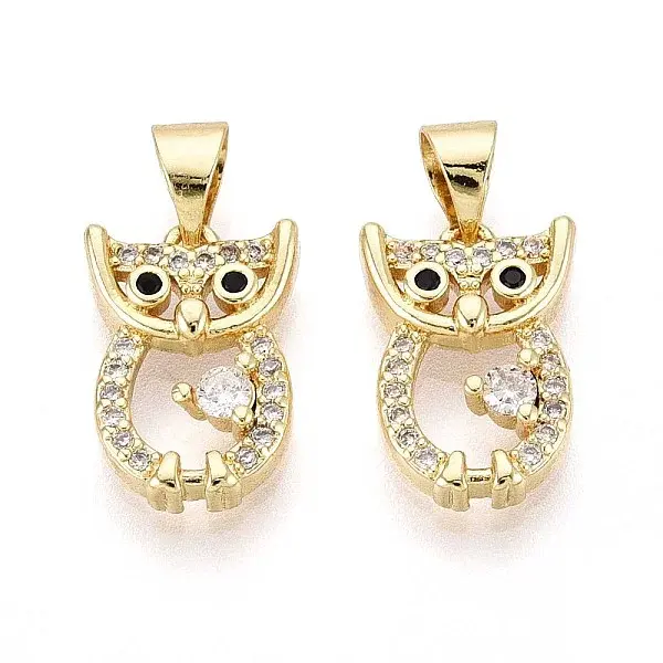 Brass Micro Pave Cubic Zirconia Pendants