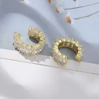 Cubic Zirconia Tennis Cuff Earrings