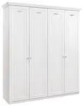Čtyřdvéřová šatní skříň ema - bílá