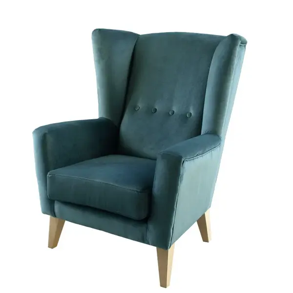 Křeslo-ušák, mentolová / buk, rodeza