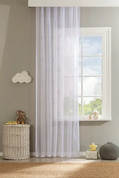 Dětská záclona chloe - bílá/šedá