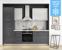 Kuchynská linka 250 gloss - šedá/biela