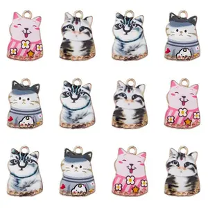 40Pcs 5 Styles Printed Alloy Pendants