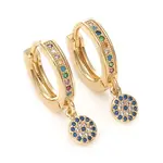 Brass Micro Pave Cubic Zirconia Huggie Hoop Earrings