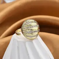 Rack Plating Brass Micro Pave Clear Cubic Zirconia Cuff Finger Rings for Women