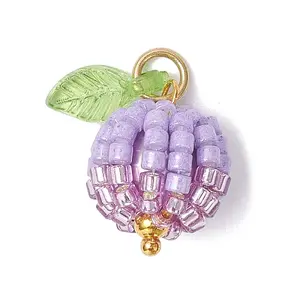 Glass Seed Beaded Berry Fruit Pendants
