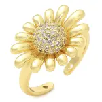 Brass Micro Pave Clear Cubic Zirconia Cuff Rings