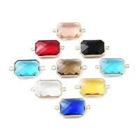 Rack Plating Brass Pave Glass  Connectors Charms