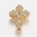 Brass Micro Pave Cubic Zirconia Beads