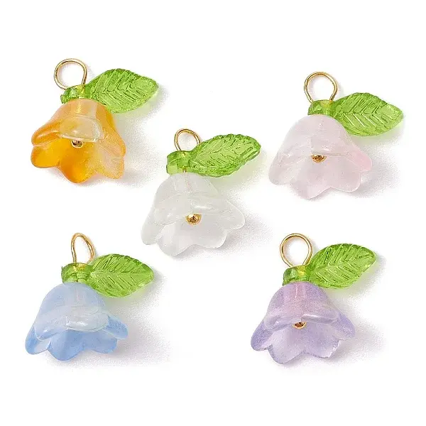 50Pcs 5 Colors Glass Charms