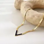 Letter V 304 Stainless Steel with Natural Shell Pendant Necklaces