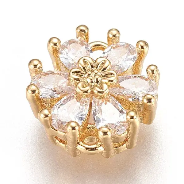 Brass Micro Pave Cubic Zirconia Links