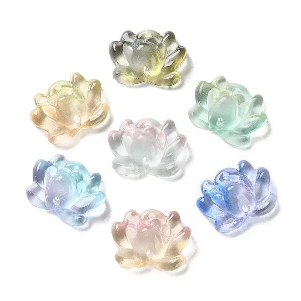 Transparent Glass Connector Charms
