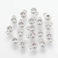 Brass Clear Cubic Zirconia Charms