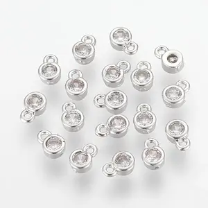 Brass Clear Cubic Zirconia Charms