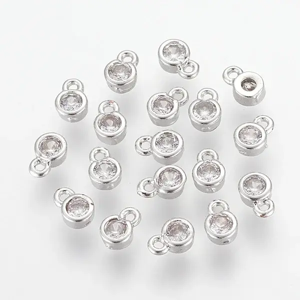 Brass Clear Cubic Zirconia Charms
