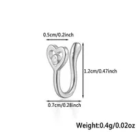 S925 Silver Heart Butterfly Nose Clip Fashionable Nose Ring Accessory