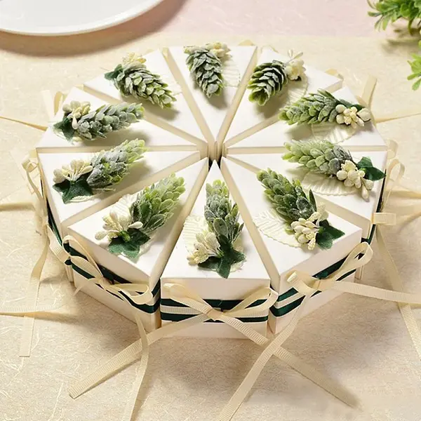 Cake-Shaped Cardboard Wedding Candy Favors Gift Boxes