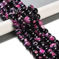 Natural Fire Crackle Agate Beads Strands