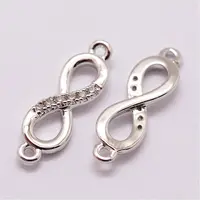 Brass Micro Pave Cubic Zirconia Links