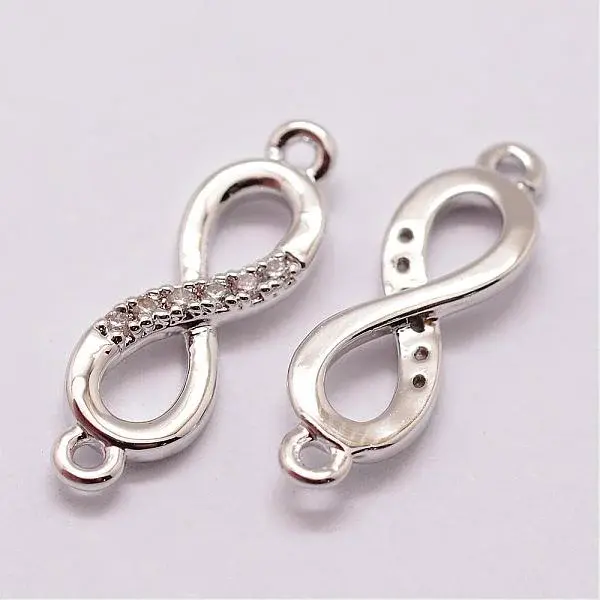 Brass Micro Pave Cubic Zirconia Links