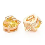 Brass Micro Pave Cubic Zirconia Charms