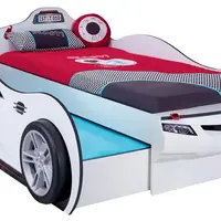 Dětská postel auto super s přistýlkou 90x190cm - bílá
