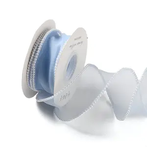 5 Yards ABS Pearl Edged Mesh Ribbon for Bowknot Making