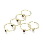Brass Micro Pave Cubic Zirconia Cuff Rings