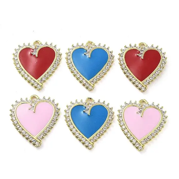 Brass Micro Pave Clear Cubic Zirconia Pendants