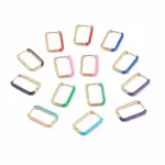 Two Tone 304 Stainless Steel Rectangle Huggie Hoop Earrings with Enamel for Women