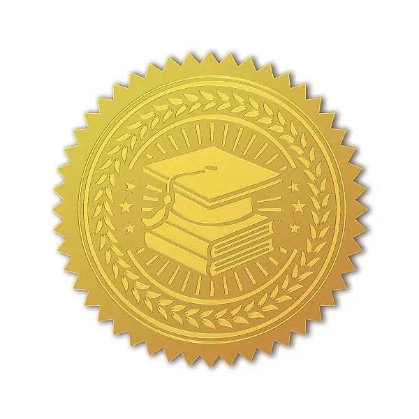 Self Adhesive Gold Foil Embossed Stickers