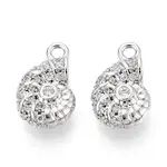 Brass Micro Pave Clear Cubic Zirconia Charms