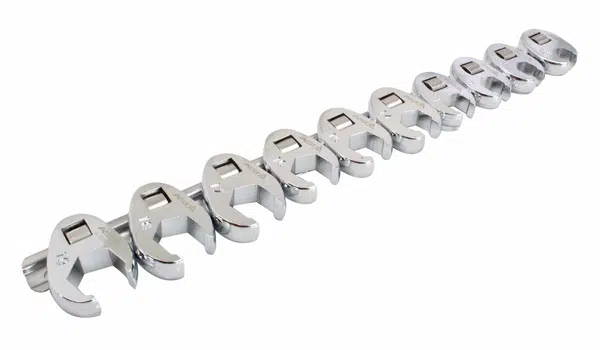 Ploché otevřené klíče 3/8", 10-19 mm, sada 10 ks na liště - ASTA
