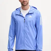 Běžecká bunda adidas Performance Own The Run modrá barva, JX2249