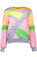 LOVE MOSCHINO MULTICOLORED WOMAN SWEATER