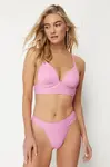 Trendyol Cyclamen Textured High Leg Bikini Bottom